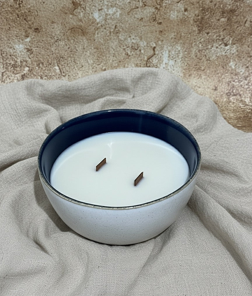 VELA CERÁMICA - BLANCA AZUL