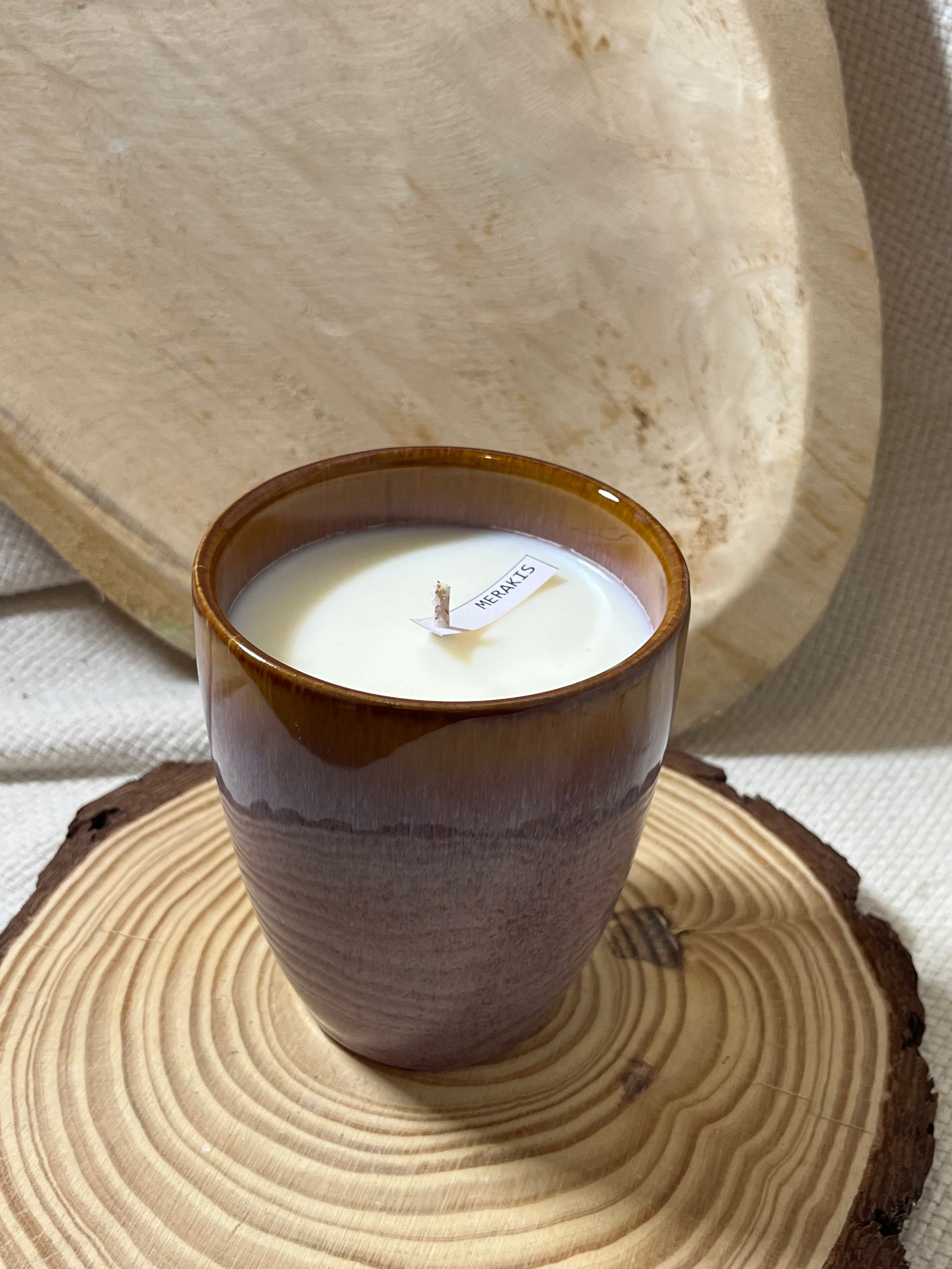 VELA CERÁMICA- VASO LILA