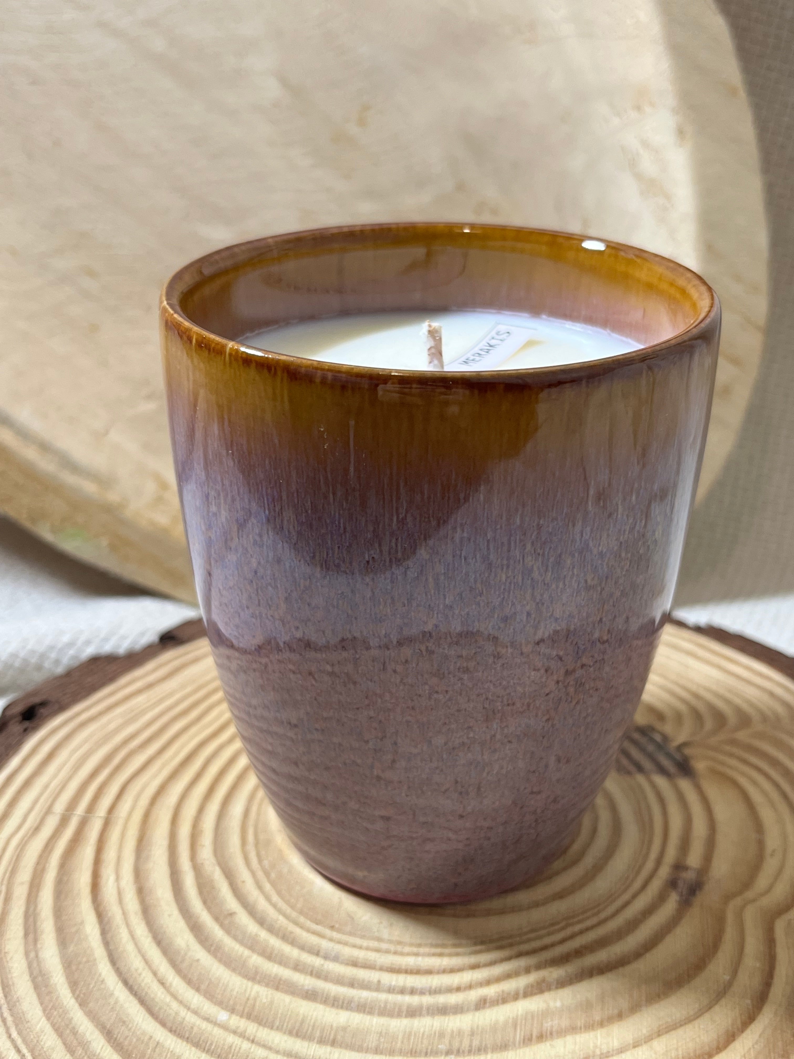 VELA CERÁMICA- VASO LILA