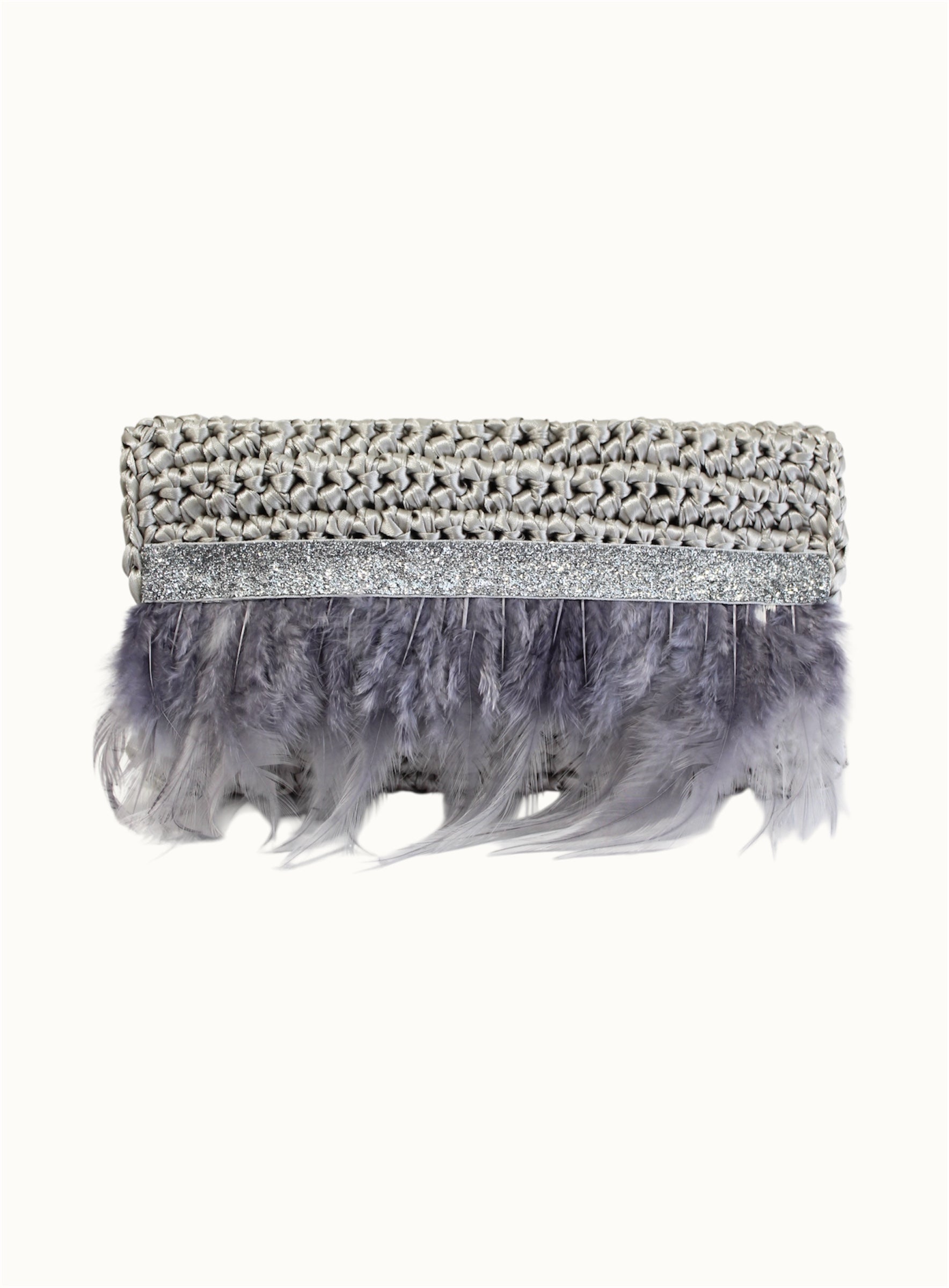 BOLSO DE MANO CON PLUMAS