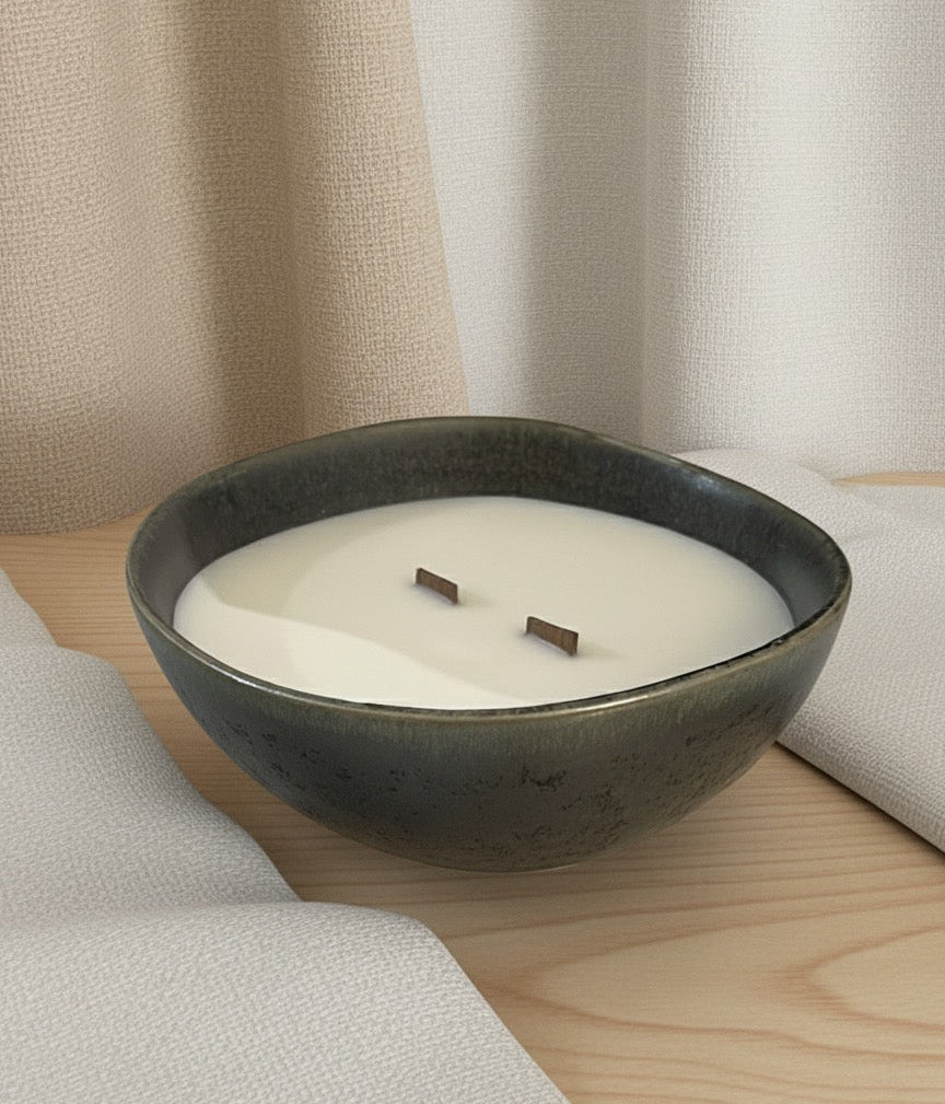 VELA CERÁMICA - VERDE OSCURA