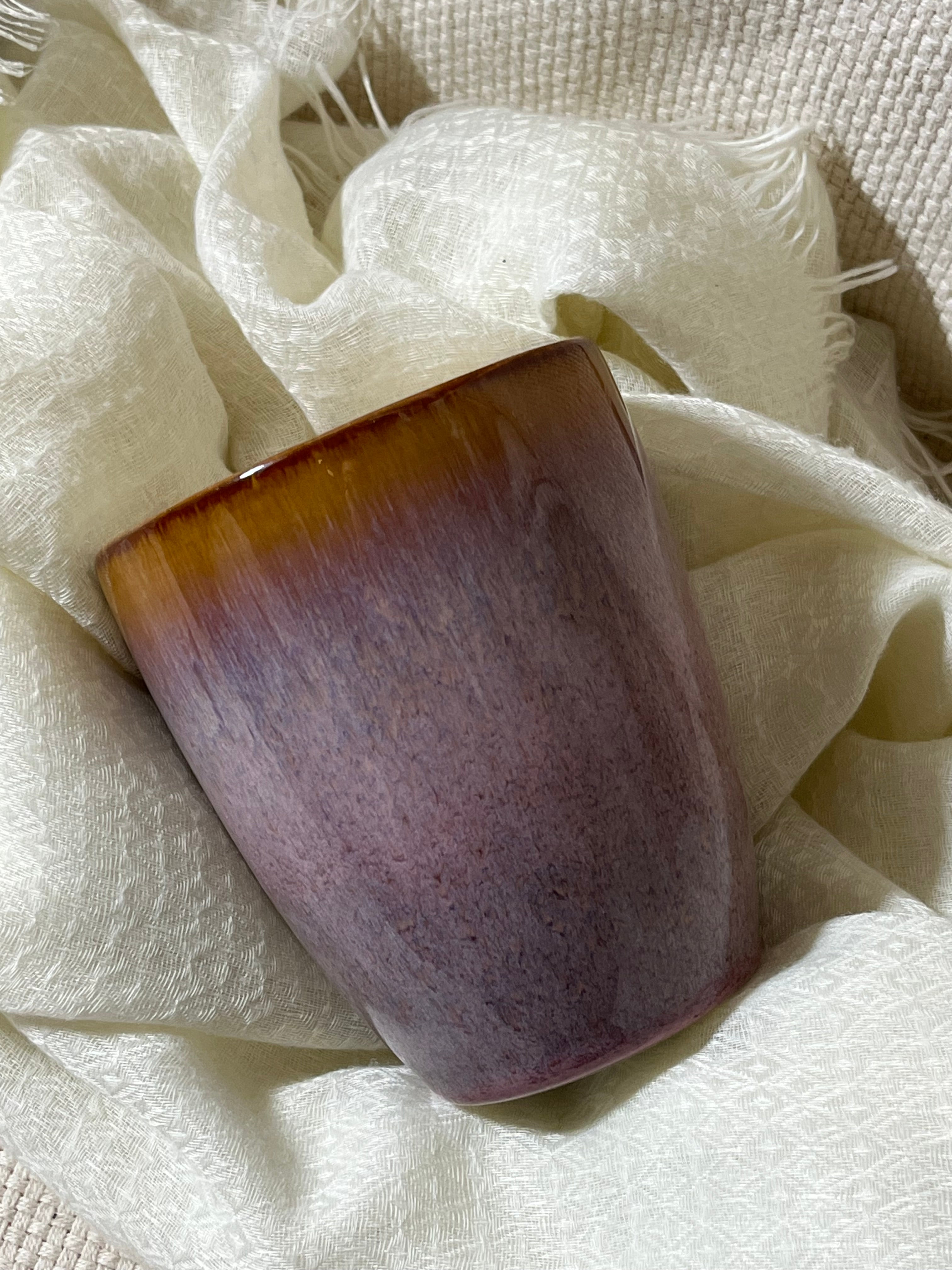 VELA CERÁMICA- VASO LILA
