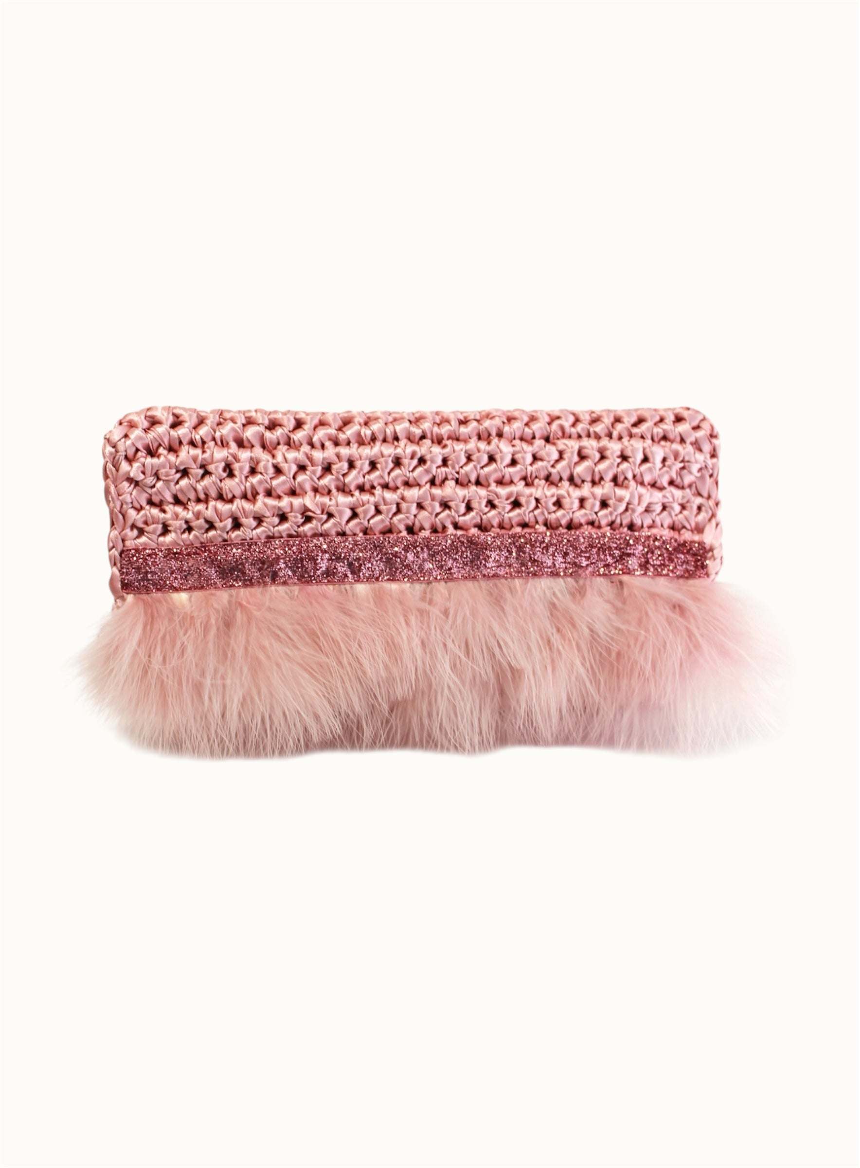 BOLSO DE MANO CON PLUMAS