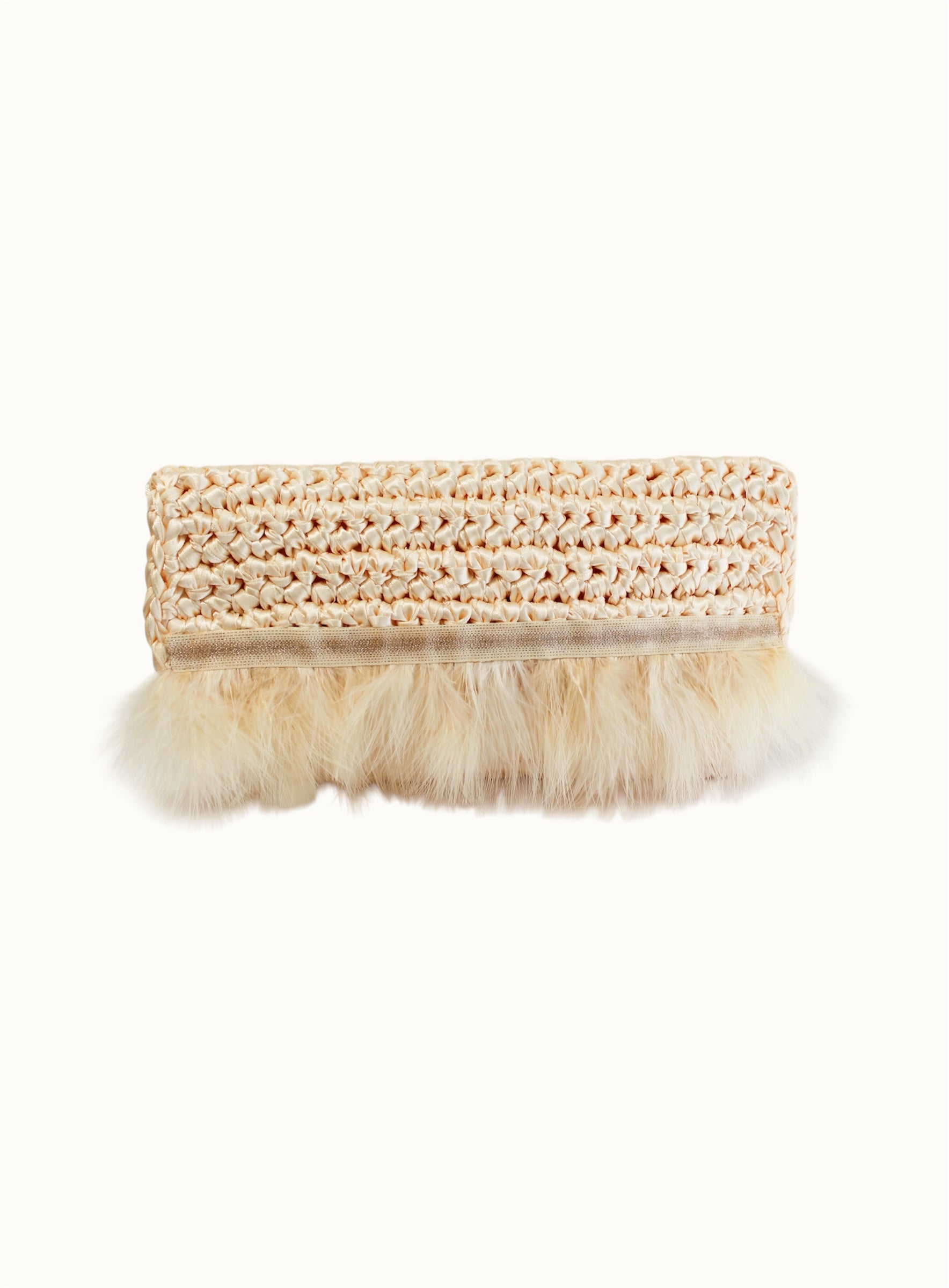 BOLSO DE MANO CON PLUMAS