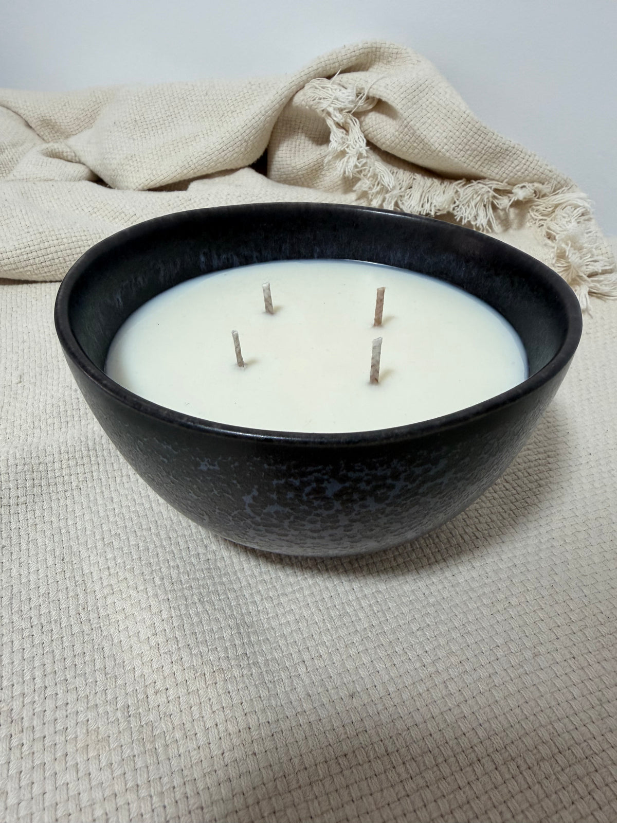 VELA CERÁMICA - NEGRO/AZUL MOTAS