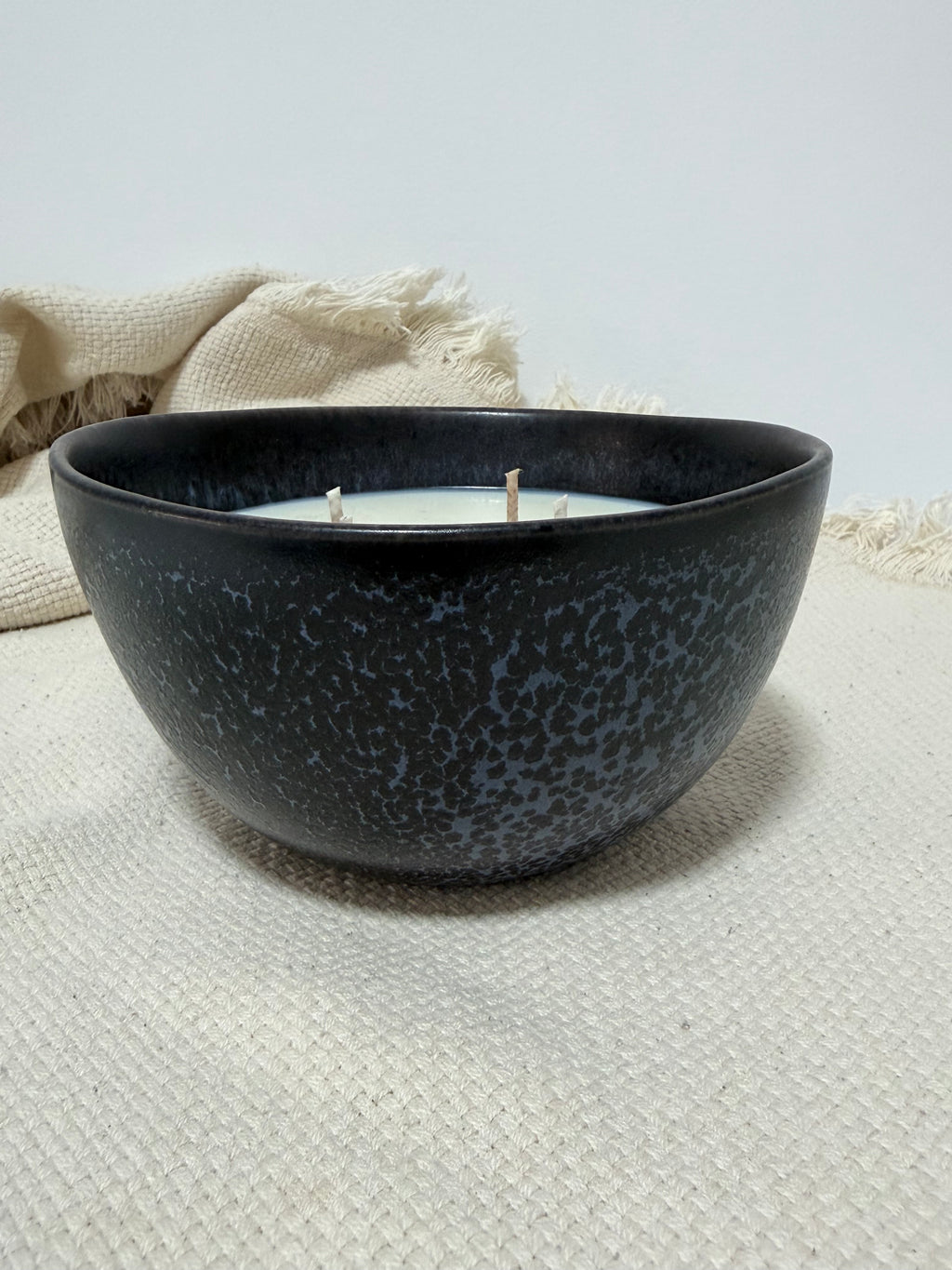 VELA CERÁMICA - NEGRO/AZUL MOTAS