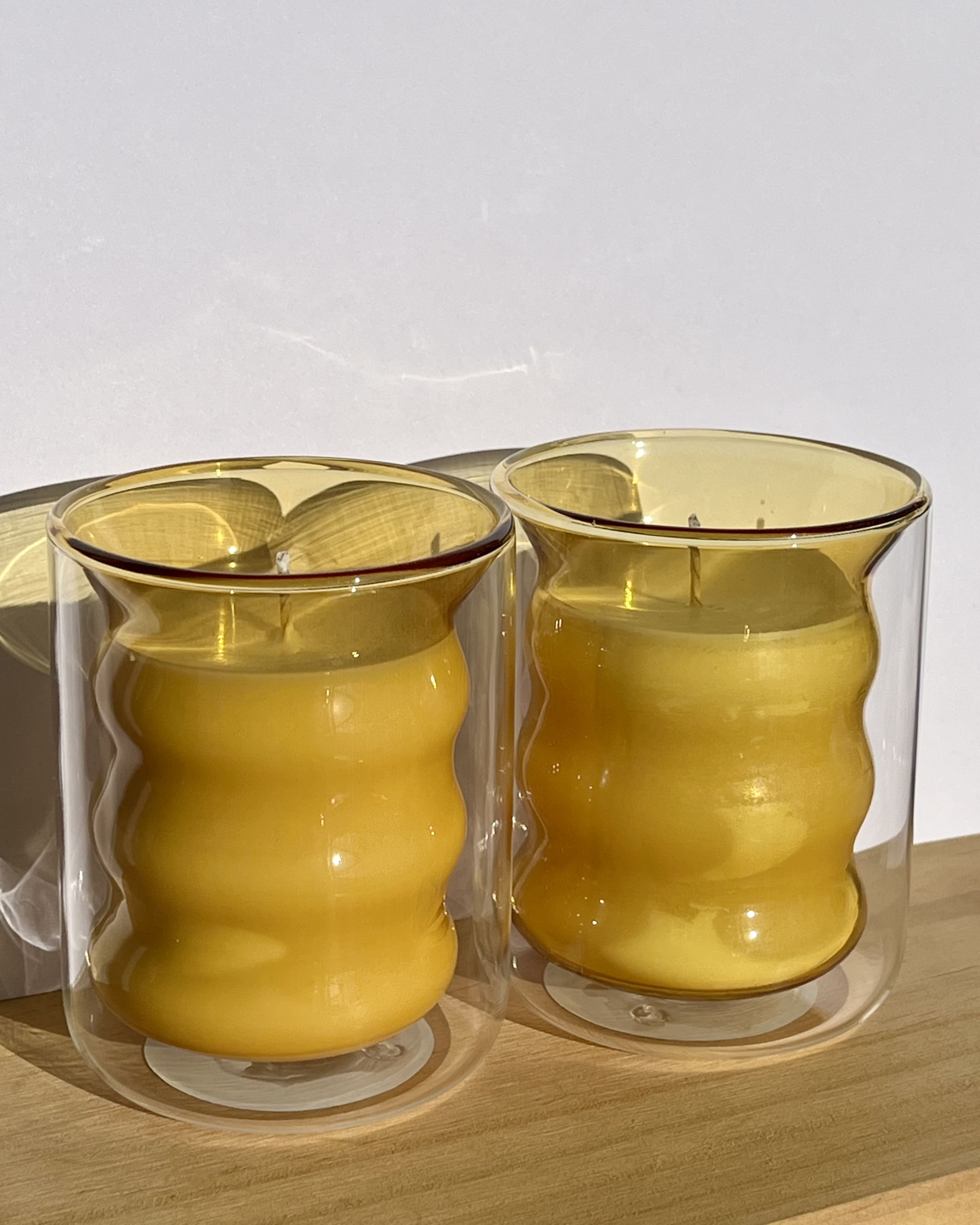 VELA VASO- DOBLE AMBAR