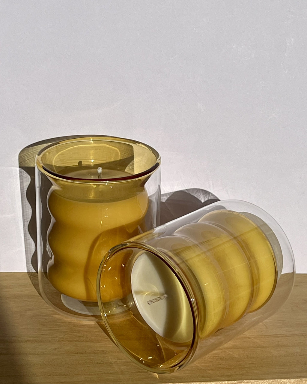 VELA VASO- DOBLE AMBAR