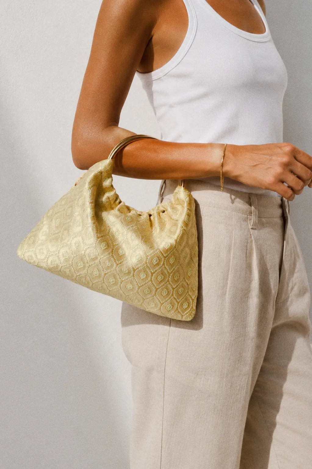 BOLSO PARIS TELA -  AMARILLO ESTAMPADO