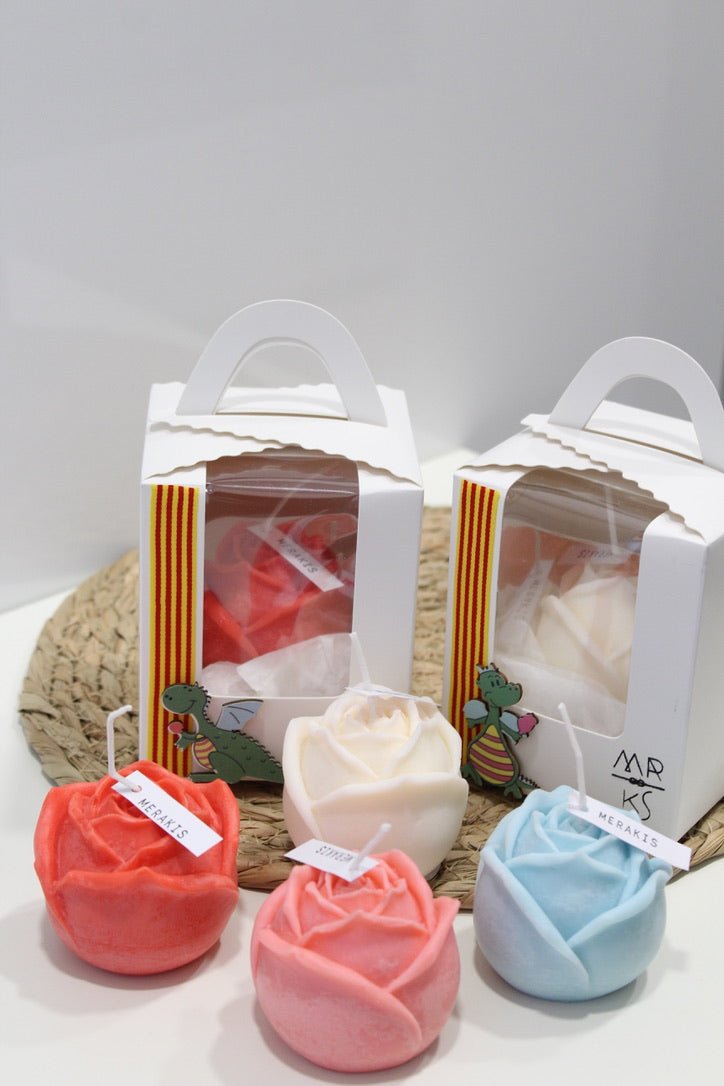 VELA SOJA - ROSA SANT JORDI - Merakis | Bolsos hechos a mano y decoración
