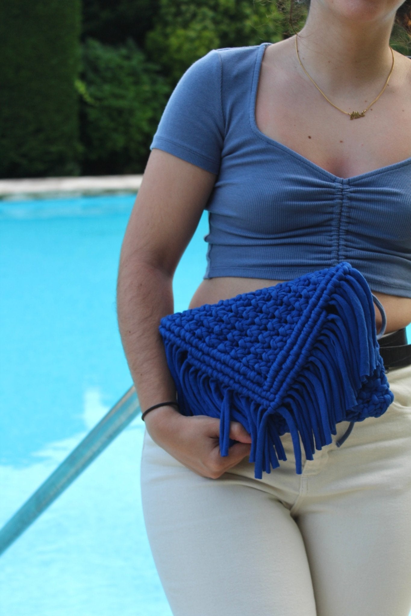 BOLSO CONCA - AZUL - Merakis | Bolsos hechos a mano y decoración