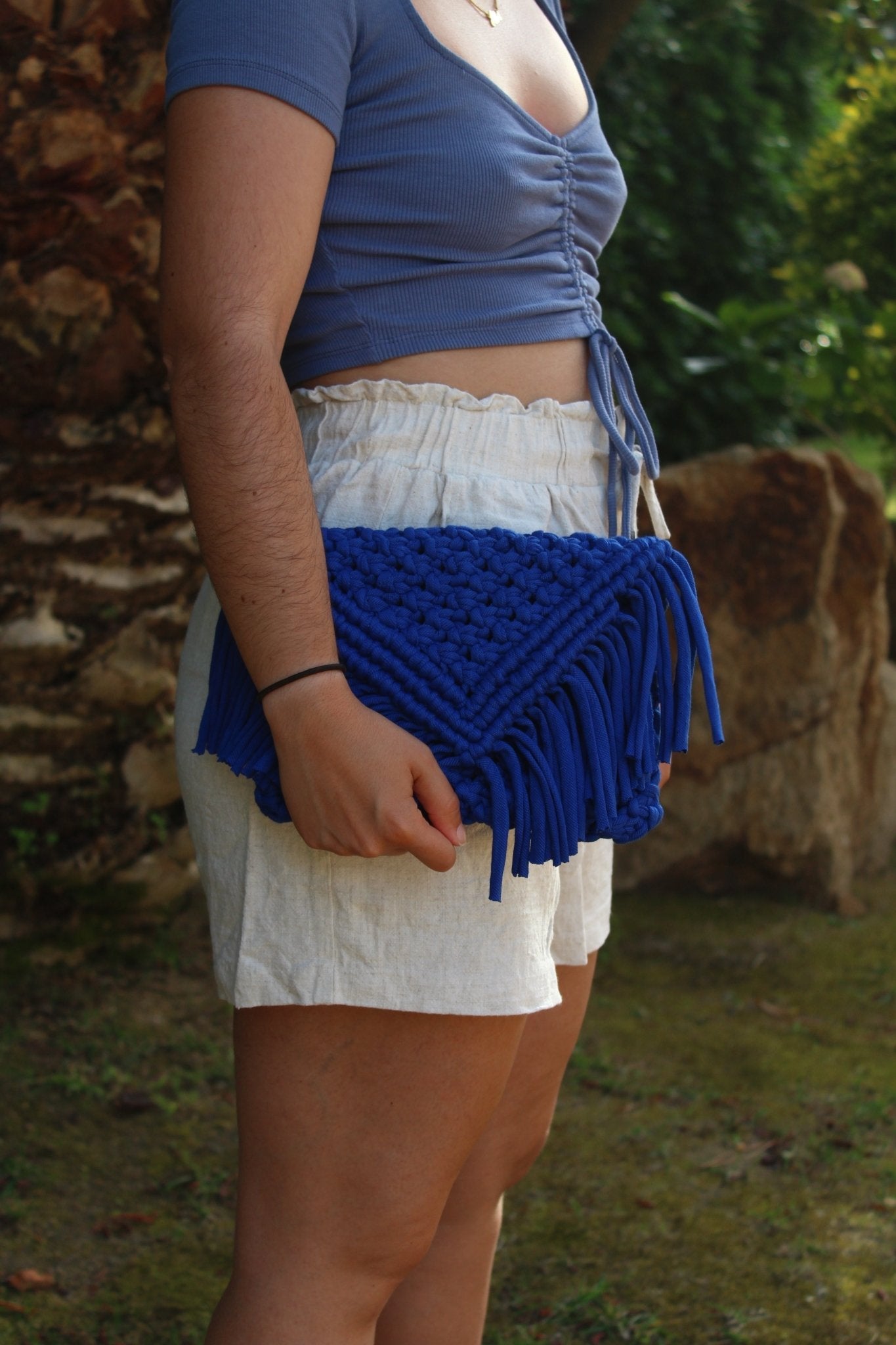 BOLSO CONCA - AZUL - Merakis | Bolsos hechos a mano y decoración