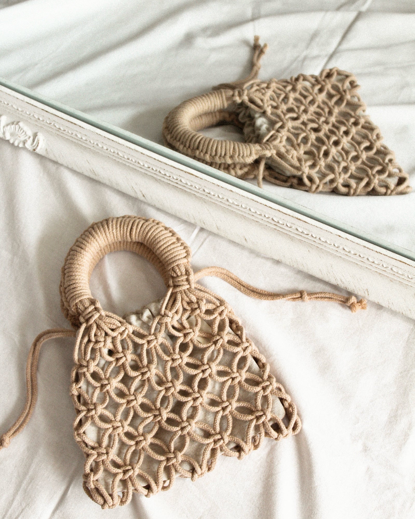 BOLSO GLAM MINI - BEIGE - Merakis | Bolsos hechos a mano y decoración