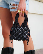 BOLSO GLAM MINI - NEGRO - Merakis | Bolsos hechos a mano y decoración