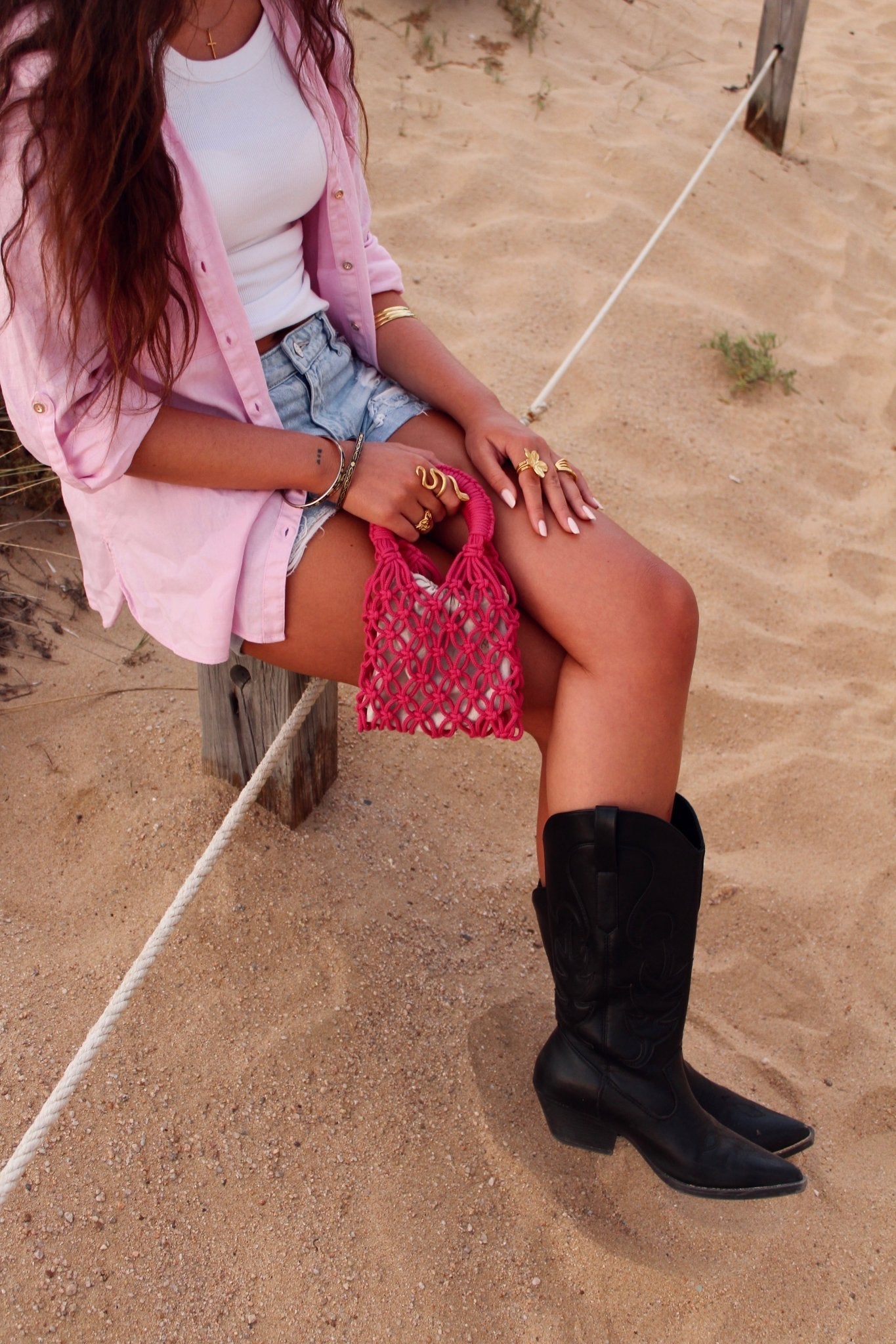 BOLSO GLAM MINI - ROSA - Merakis | Bolsos hechos a mano y decoración
