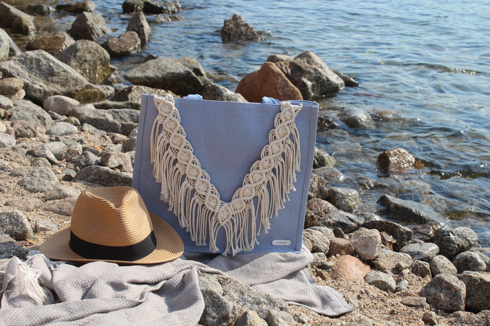 BOLSO GRAN - AZUL - Merakis | Bolsos hechos a mano y decoración